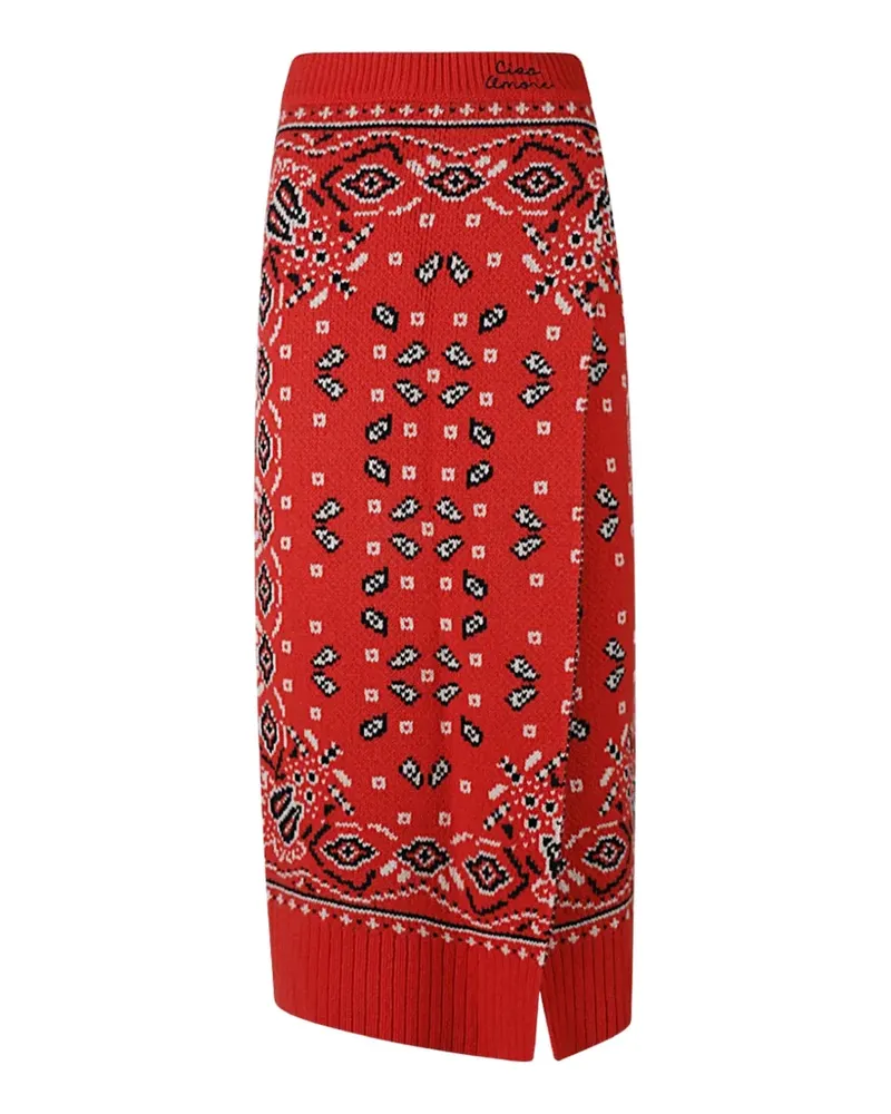 Giada Benincasa Soho Midirock mit Bandana-Print - Rot Rot