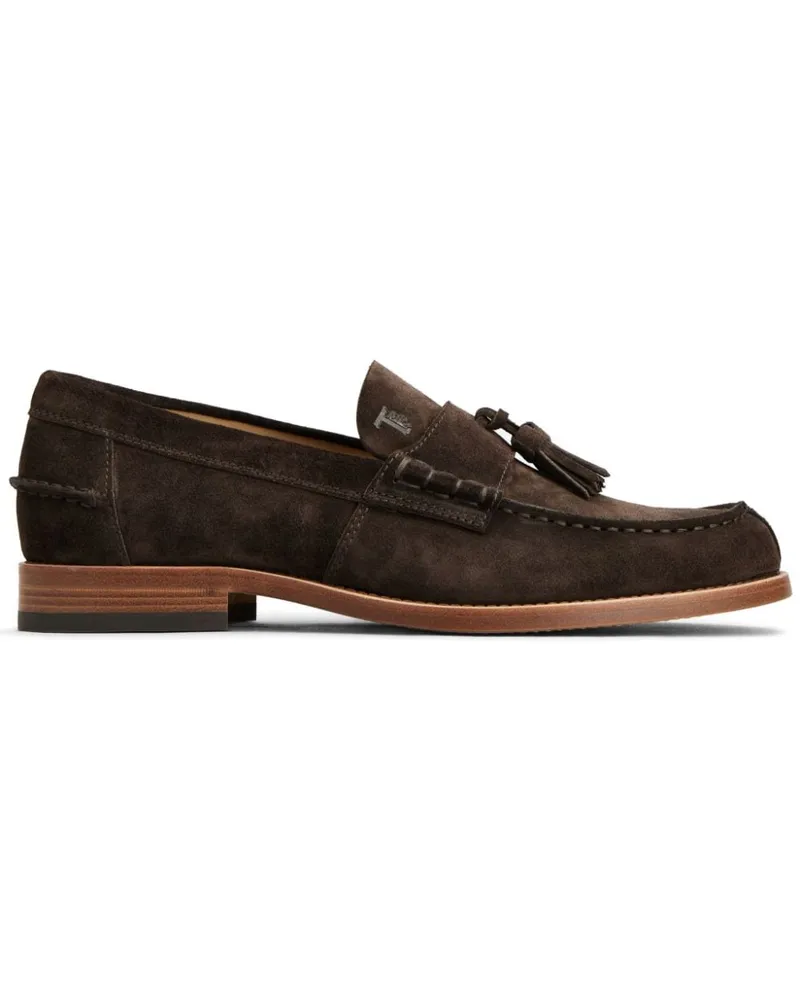 TOD'S Loafer aus Wildleder mit Logo-Prägung - Braun Braun