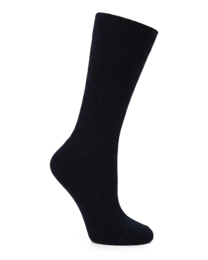 Valentino Garavani ribbed-knit logo-patch socks - Schwarz Schwarz