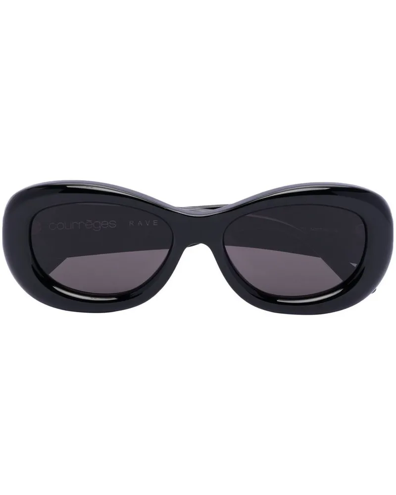 Courrèges Sonnenbrille mit ovalem Gestell - Schwarz Schwarz