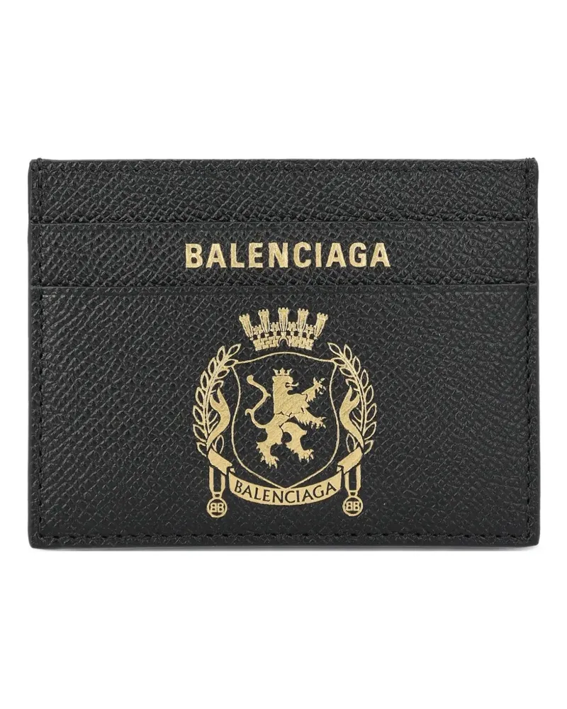 Balenciaga crest leather card holder - Schwarz Schwarz