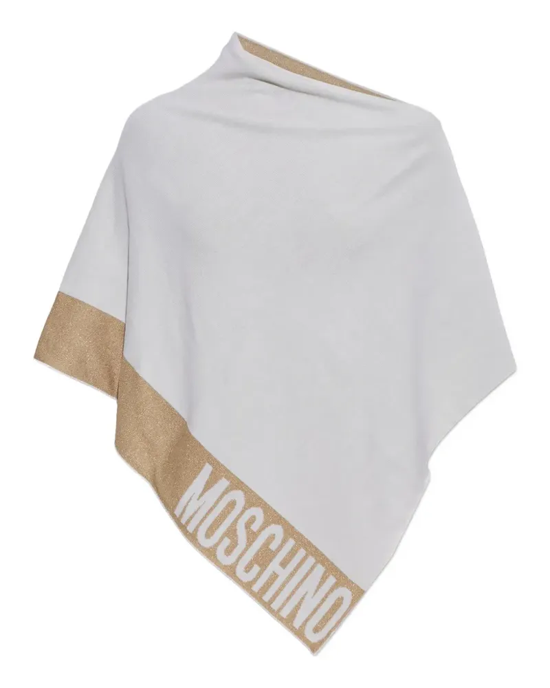 Moschino Poncho mit Logo-Print - Weiß Weiß