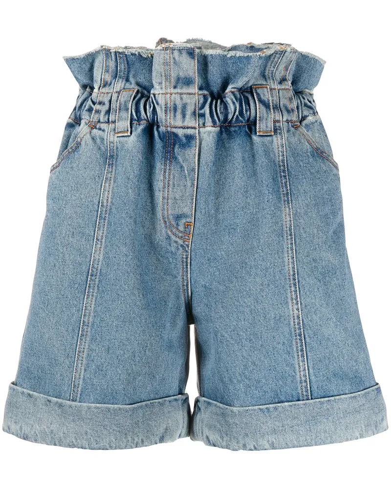 Philosophy Di Lorenzo Serafini Jeans-Shorts mit Paperbag-Taille - Blau Blau