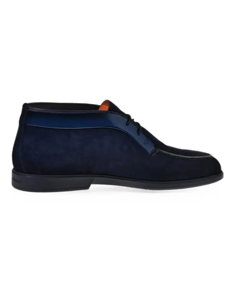 Santoni suede apron-toe desert boots - Blau Blau