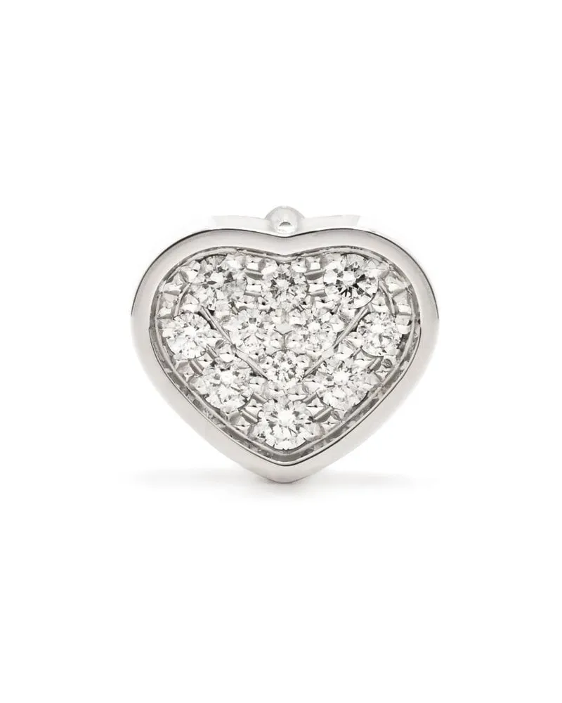 Chopard 18kt My Happy Heart Weißgoldohrstecker mit Diamanten - Silber Silber