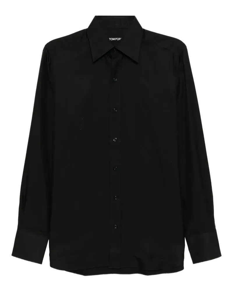 Tom Ford Ausgeblichenes Twill-Hemd - Schwarz Schwarz