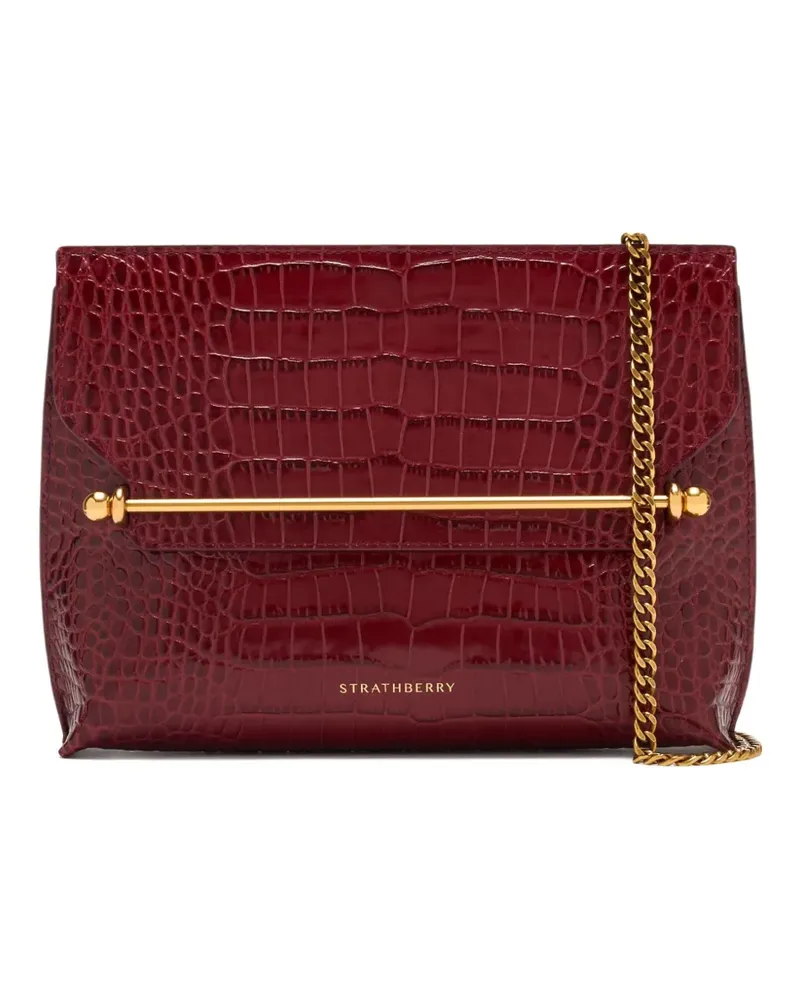 Strathberry Stylist Clutch mit Kroko-Effekt - Rot Rot