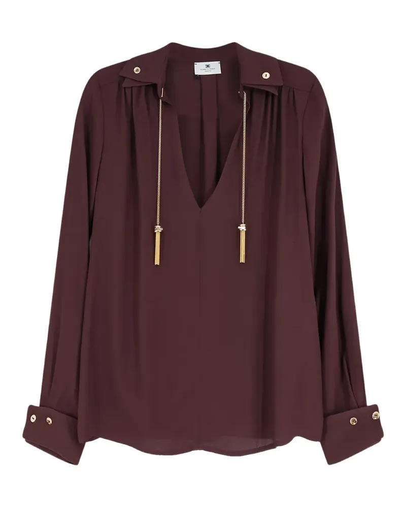 Elisabetta Franchi Hemd mit Quastenkragen - Braun Braun