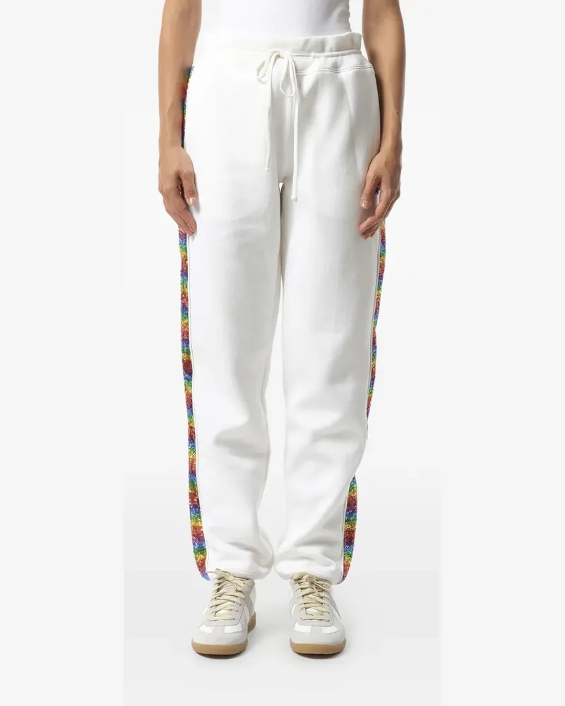 Marc Jacobs glitter-stripe track pants - Weiß Weiß