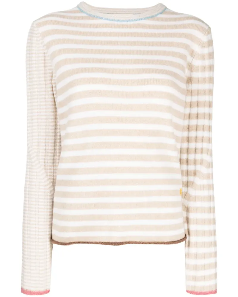 YANYAN KNITS Gestreifter Pullover - Nude Nude