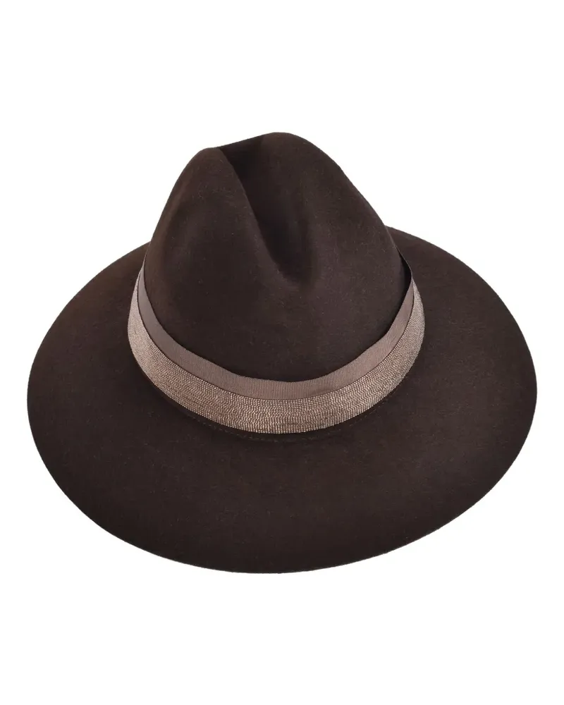 Brunello Cucinelli Filzhut mit Perlenband - Braun Braun