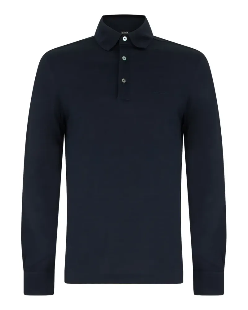 Ermenegildo Zegna Langärmeliges Poloshirt - Blau Blau