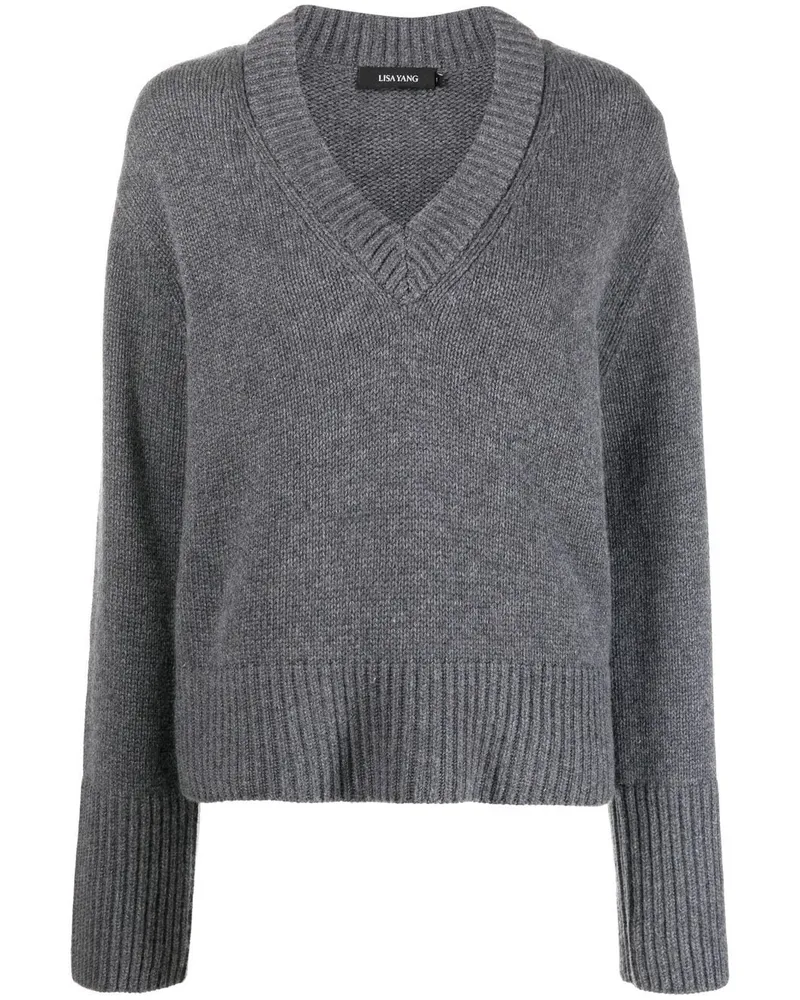 Lisa Yang Kaschmirpullover mit V-Ausschnitt - Grau Grau