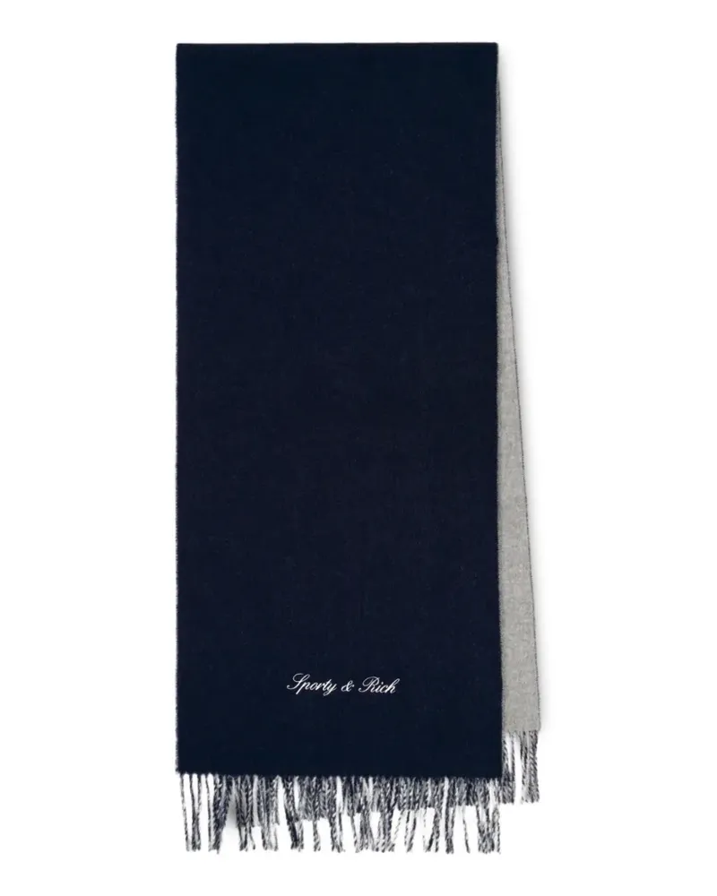 SPORTY & RICH Schal mit Fransen - Grau Grau