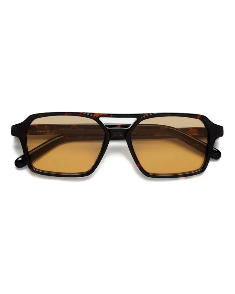 Maison Margiela rectangle-frame sunglasses - Braun Braun