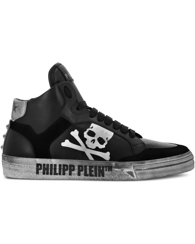 Philipp Plein High-Top-Sneakers mit Totenkopf - Schwarz Schwarz