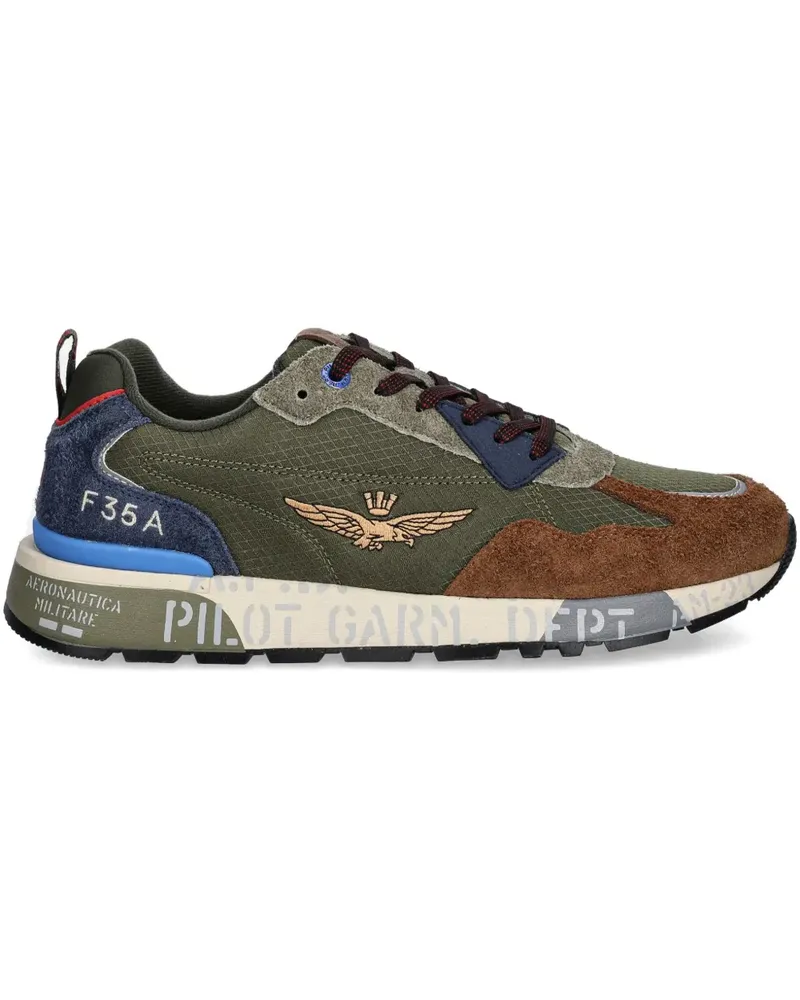 Aeronautica Militare logo appliqué sneakers - Grün Grün