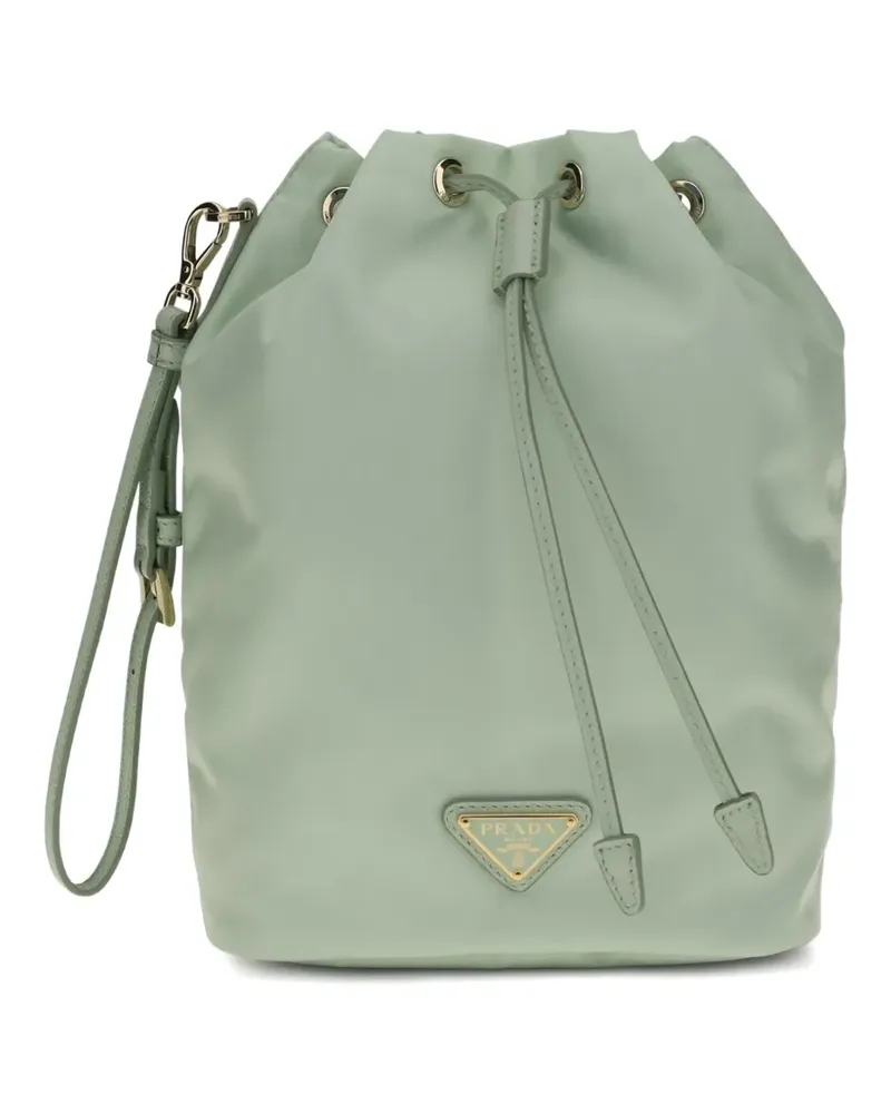 Prada Re-Nylon logo-plaque bucket bag - Grün Grün