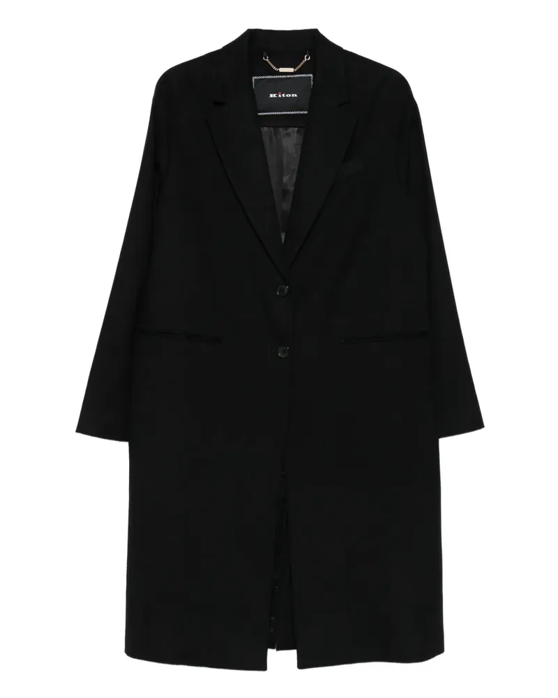 Kiton Einreihiger Mantel - Schwarz Schwarz