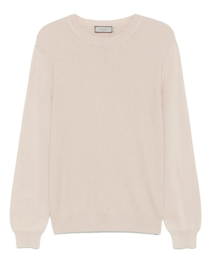 Canali Pullover mit rundem Ausschnitt - Nude Nude