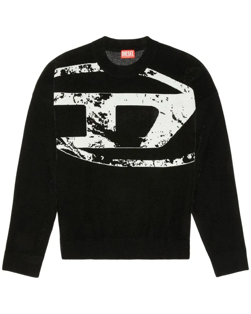 Diesel K-Tria Sweatshirt mit Jacquard-Logo Schwarz