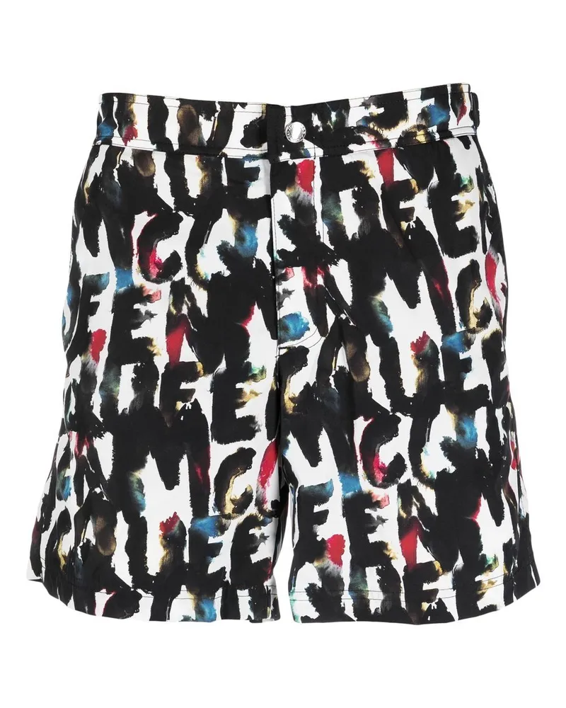 Alexander McQueen Badeshorts mit Graffiti-Print - Weiß Weiß