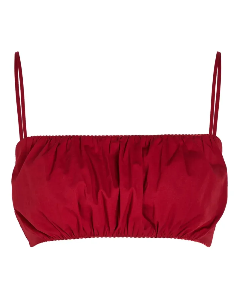 STAUD Gerafftes Fiore Top mit Spaghettiträgern - Rot Rot