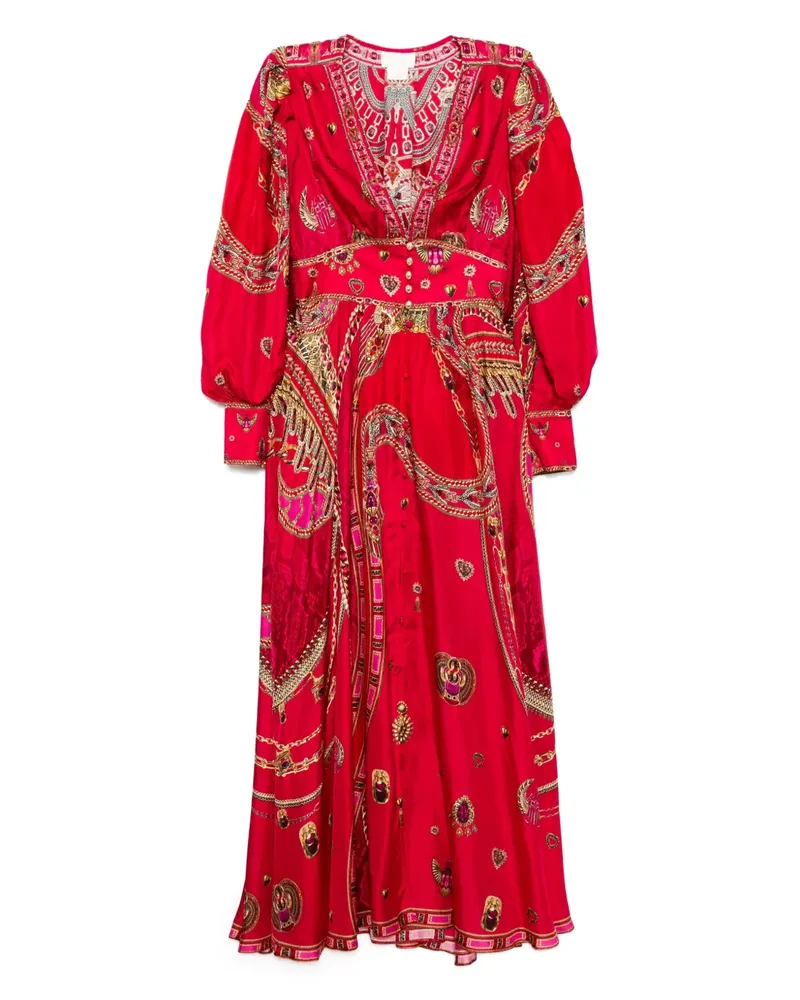 Camilla Kleid mit geformtem Bund - Rot Rot