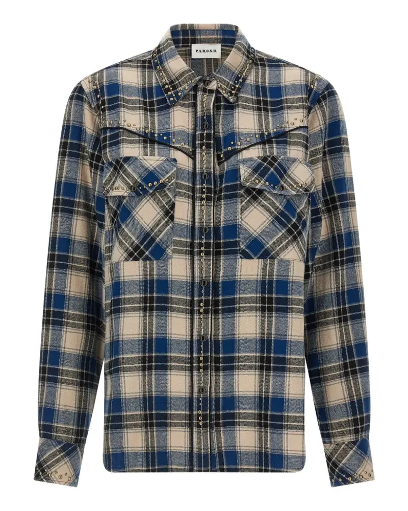 P.A.R.O.S.H. P.A.R.O H. Cowboy stud-embellished shirt - Blau Blau