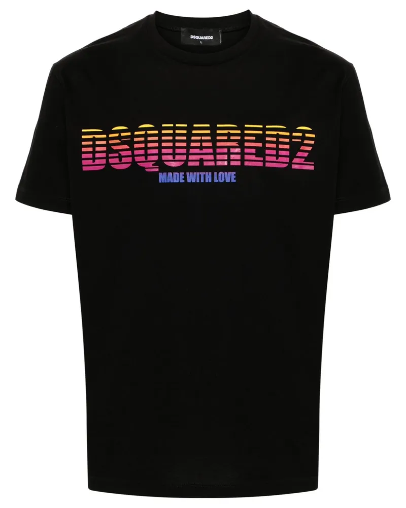 Dsquared2 T-Shirt mit Logo-Print Schwarz