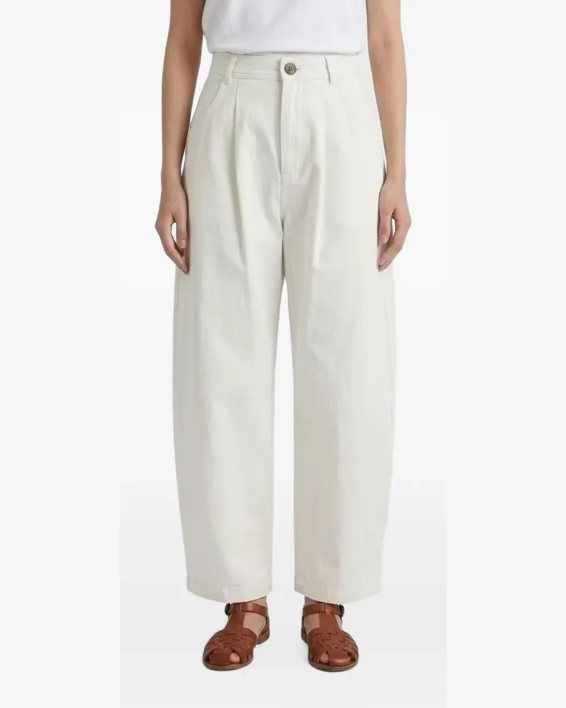 Brunello Cucinelli pleated-waist wide-leg trousers - Weiß Weiß