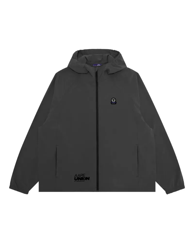 BAPE Kapuzenjacke mit Logo-Applikation - Grau Grau