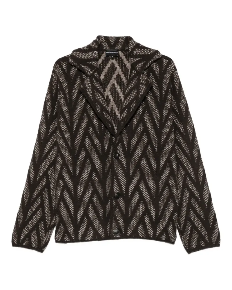 Emporio Armani chevron-pattern cardigan - Braun Braun