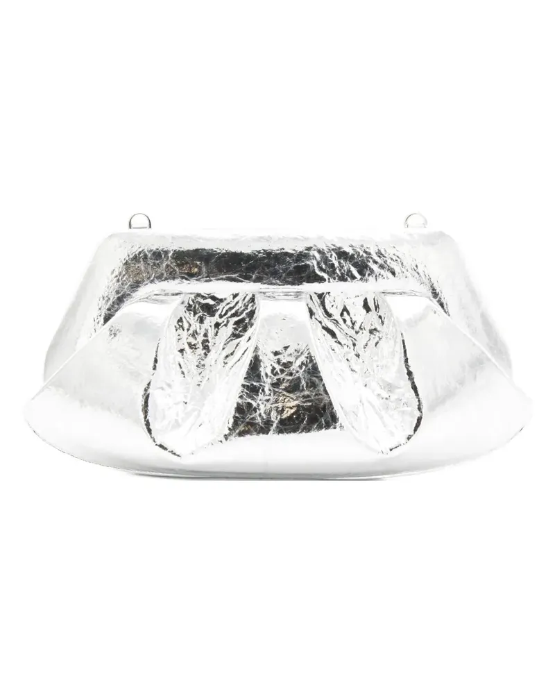THEMOIRÈ pleated metallic-effect clutch bag - Silber Silber