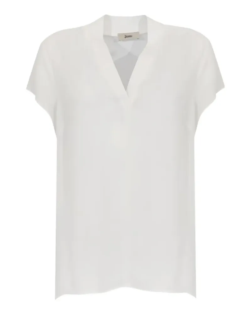 Herno Bluse mit V-Ausschnitt - Weiß Weiß