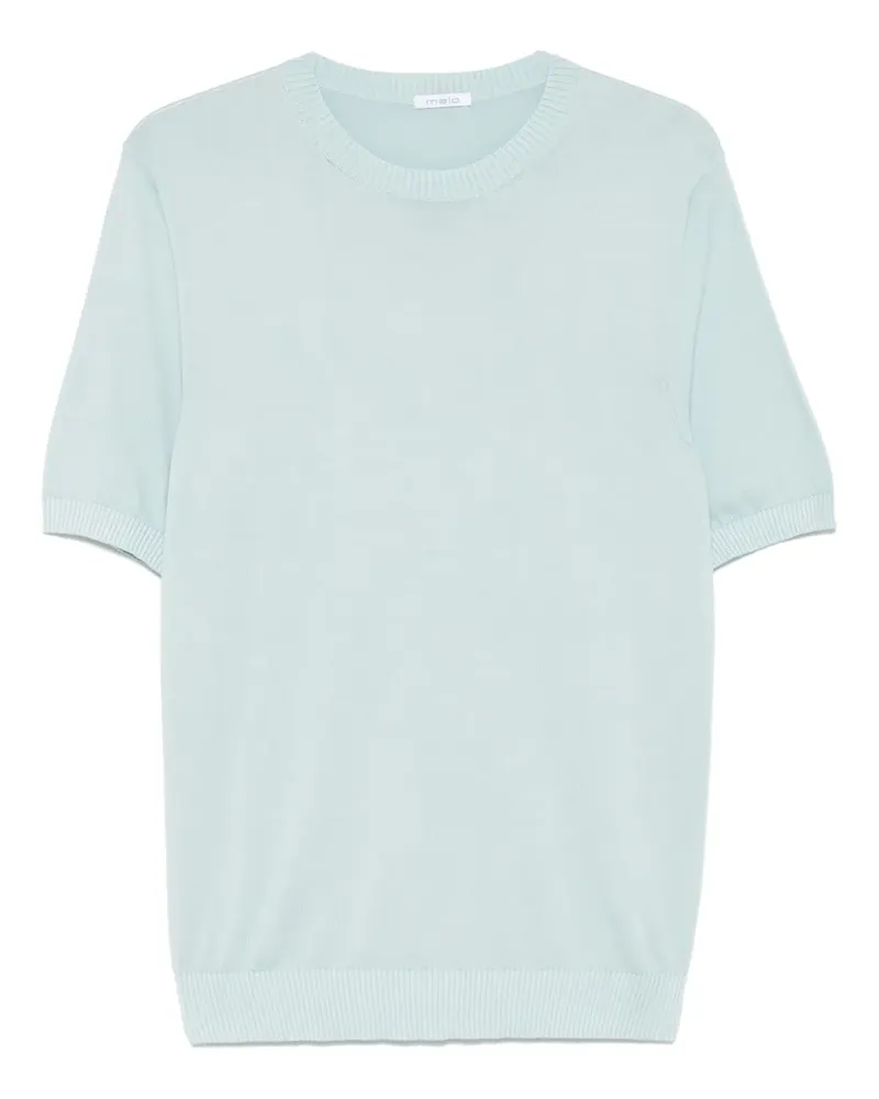 Malo Fein gestricktes T-Shirt - Blau Blau