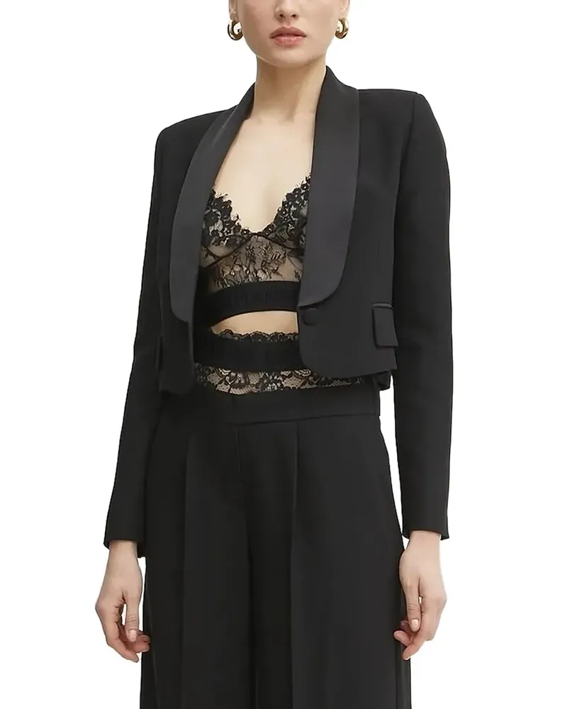Ermanno Scervino Jacke mit Satinrevers - Schwarz Schwarz