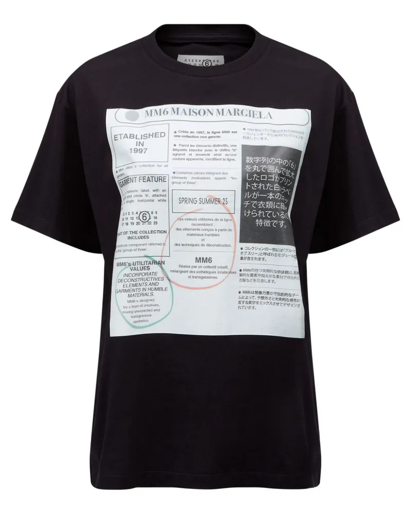 Maison Margiela T-Shirt mit Text-Print - Schwarz Schwarz