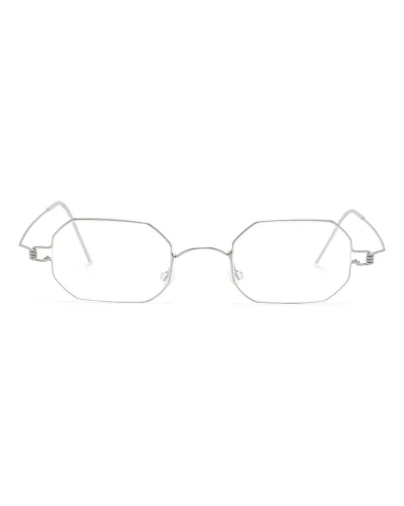 Lindberg Brille mit geometrischem Gestell - Silber Silber