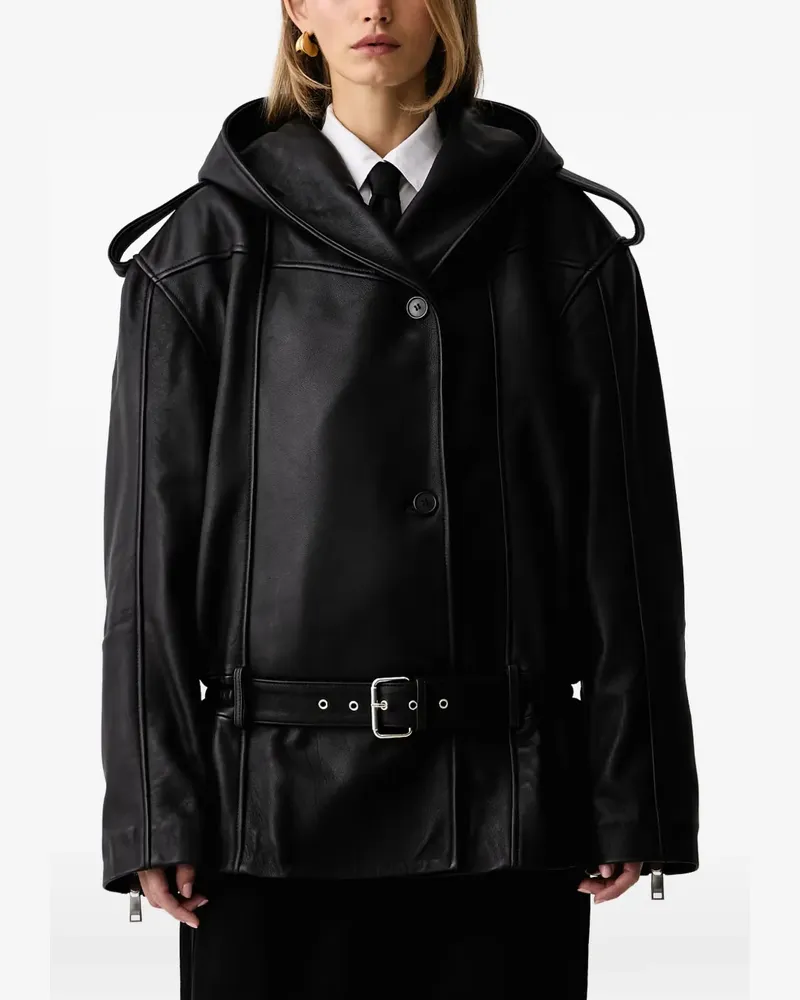 Gestuz Kapuzenjacke mit Gürtel - Schwarz Schwarz