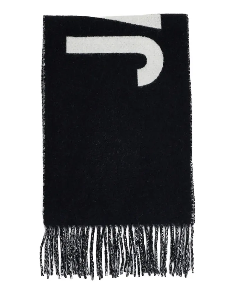 Jacquemus logo fringed scarf - Schwarz Schwarz