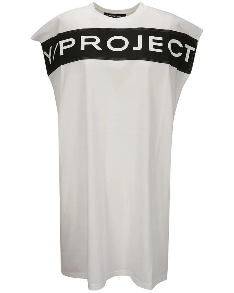 Y/PROJECT Kleid mit Logo-Print - Weiß Weiß
