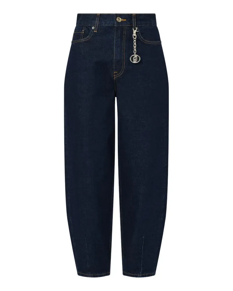 Liu Jo Weite Jeans mit Logo-Anhänger - Blau Blau