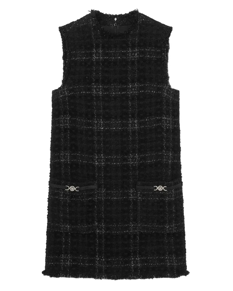 Versace check-pattern cotton mini dress - Schwarz Schwarz