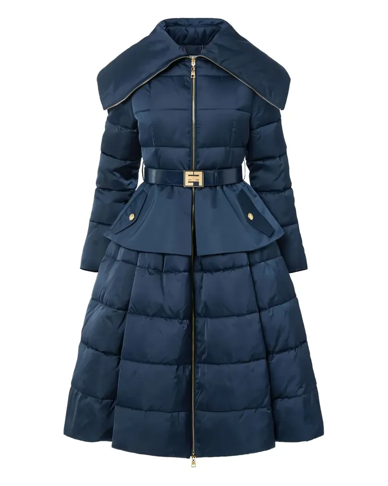 Elisabetta Franchi Daunenmantel mit gepolstertem Rundrock - Blau Blau