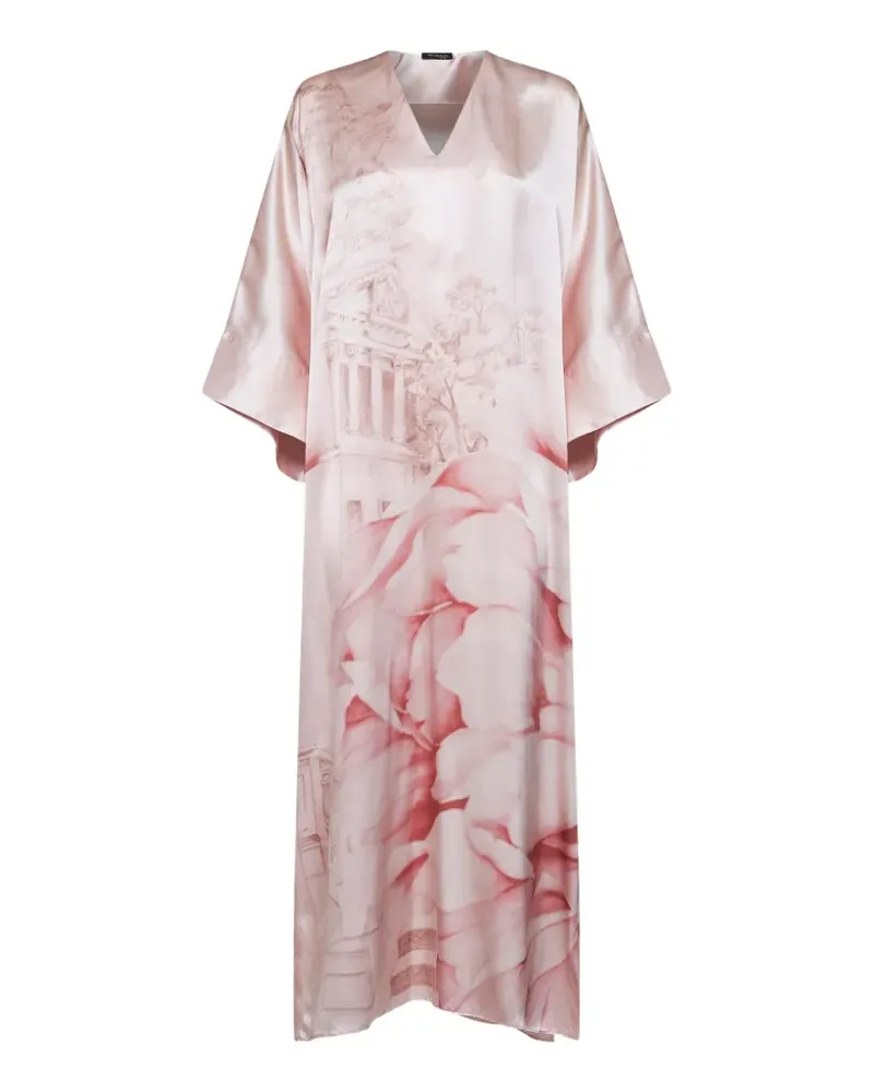 Kiton Naples garden-print silk dress - Rosa Rosa