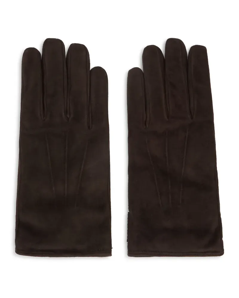MOORER Handschuhe mit Druckknöpfen - Braun Braun