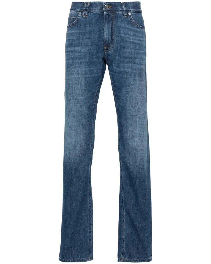 Brioni Halbhohe Meribel Straight-Leg-Jeans Blau