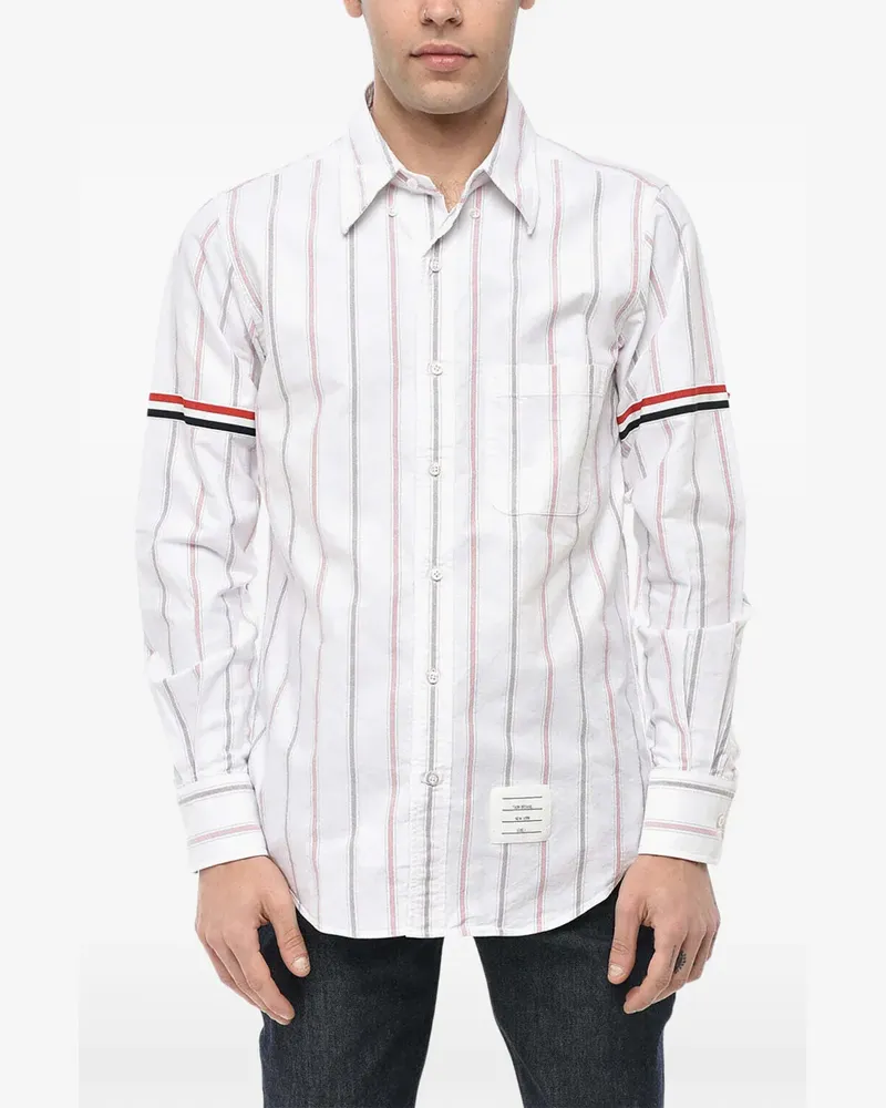 Thom Browne Gestreiftes Hemd - Weiß Weiß