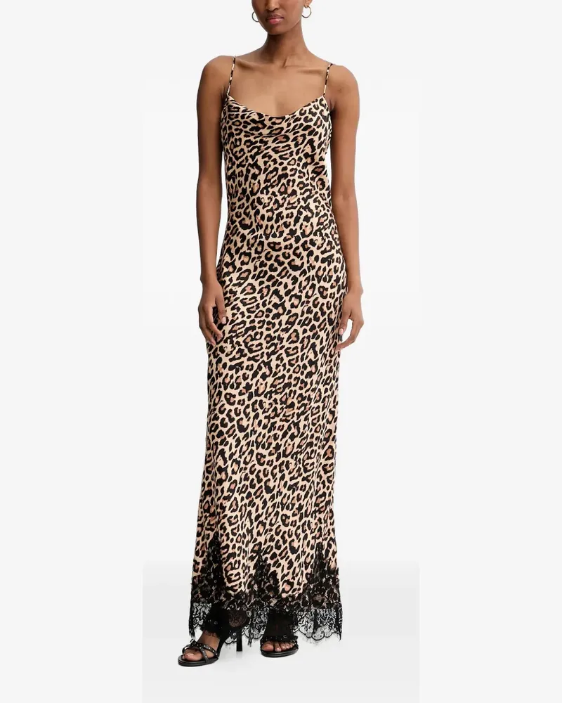 Never Fully Dressed lace animal-print maxi dress - Nude Nude
